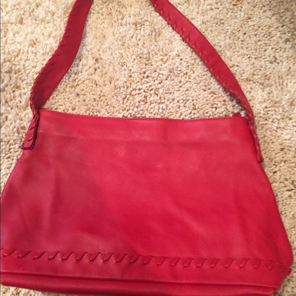 Red leather purse